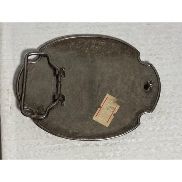 Guess Belt Buckle Silver & Black With Wimgs 4 x 3" Western - Picture 4 of 7